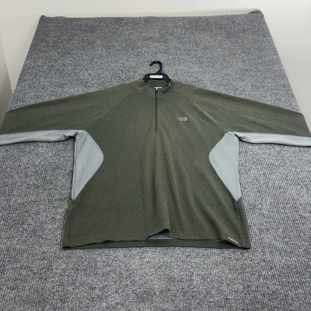 The North‎ Face Pullover Mens XL Green Polyester Quarter Zip Colorblock Gorpcore